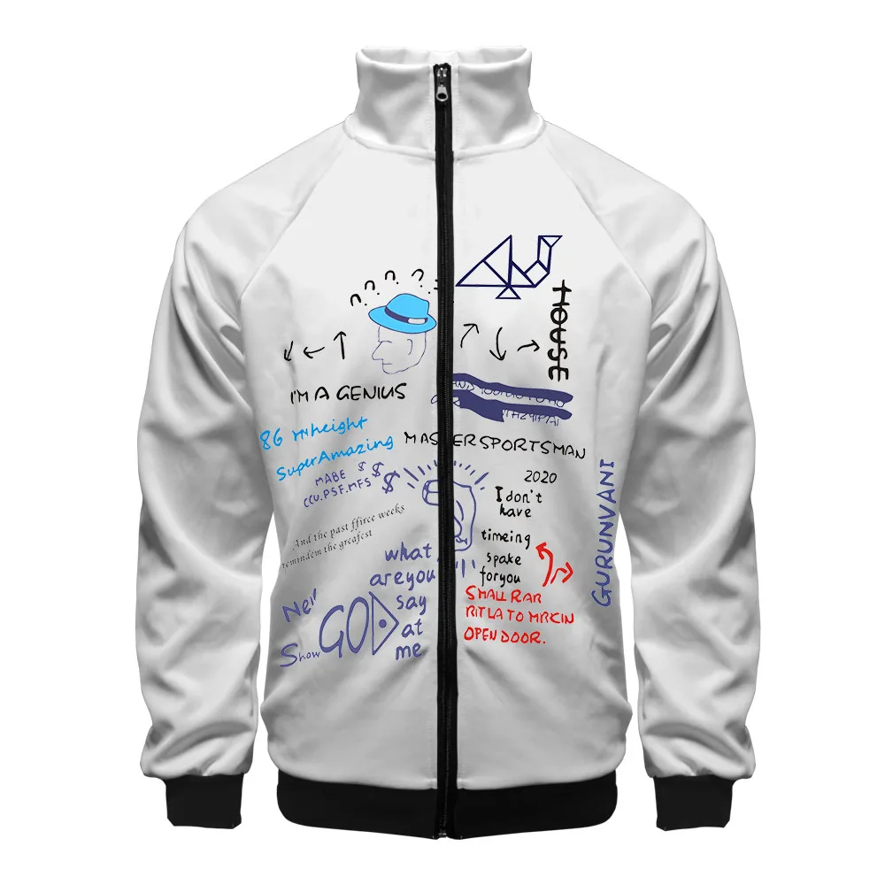 

Harajuku Popular Novelty Graffiti 3D Print Zipper Raglan Jacket Windbreaker Men/Boys Comfortable Stand Collar Jackets Coats