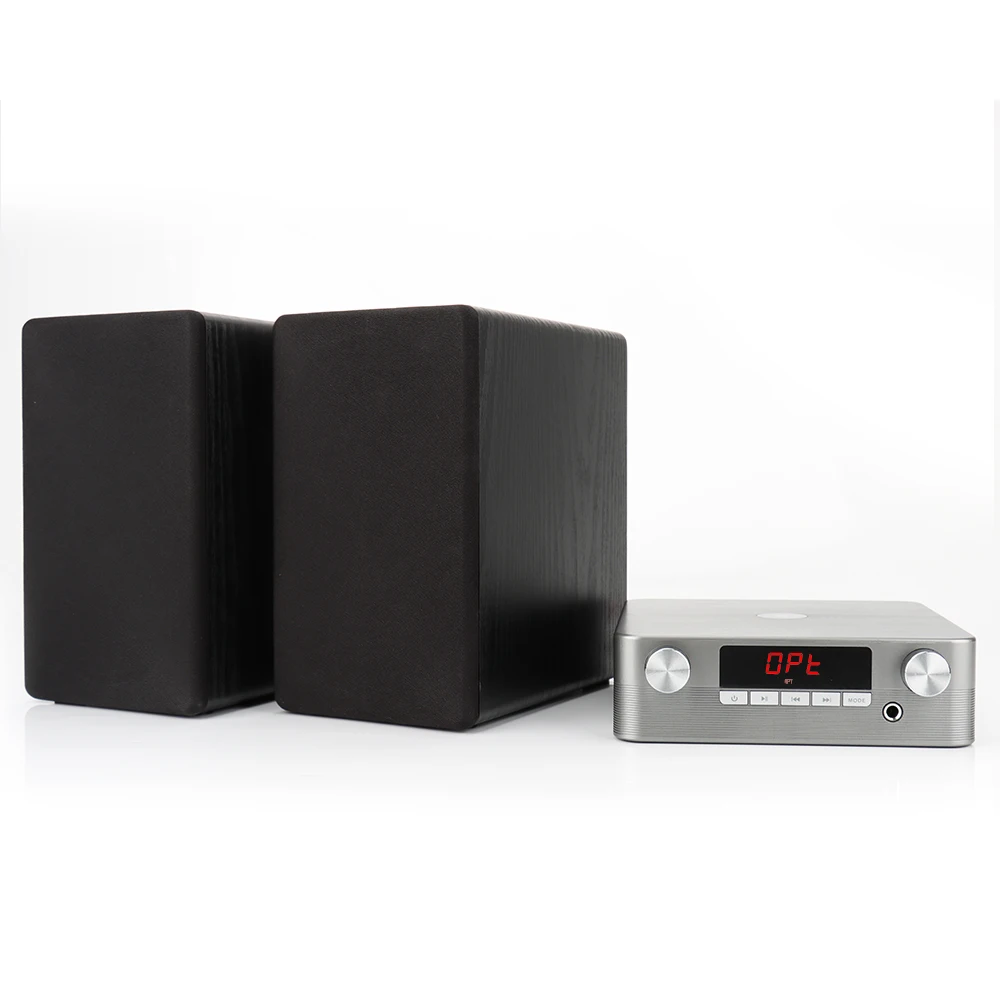 

Stereo Audio 2 Channel Amplifier With Hi-fi Bookshelf Speakers Surround Sound System For Home Microphone Function