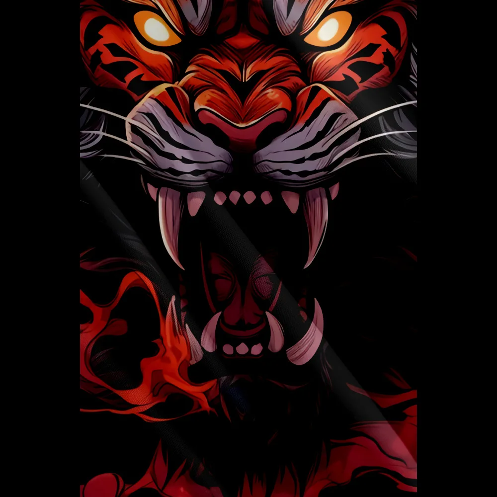 النمط الياباني أنيمي النمر طباعة التقليدية كيمونو الرجال يوكاتا سترة قمصان تأثيري Haori المتضخم ملابس الشارع الشهير #4