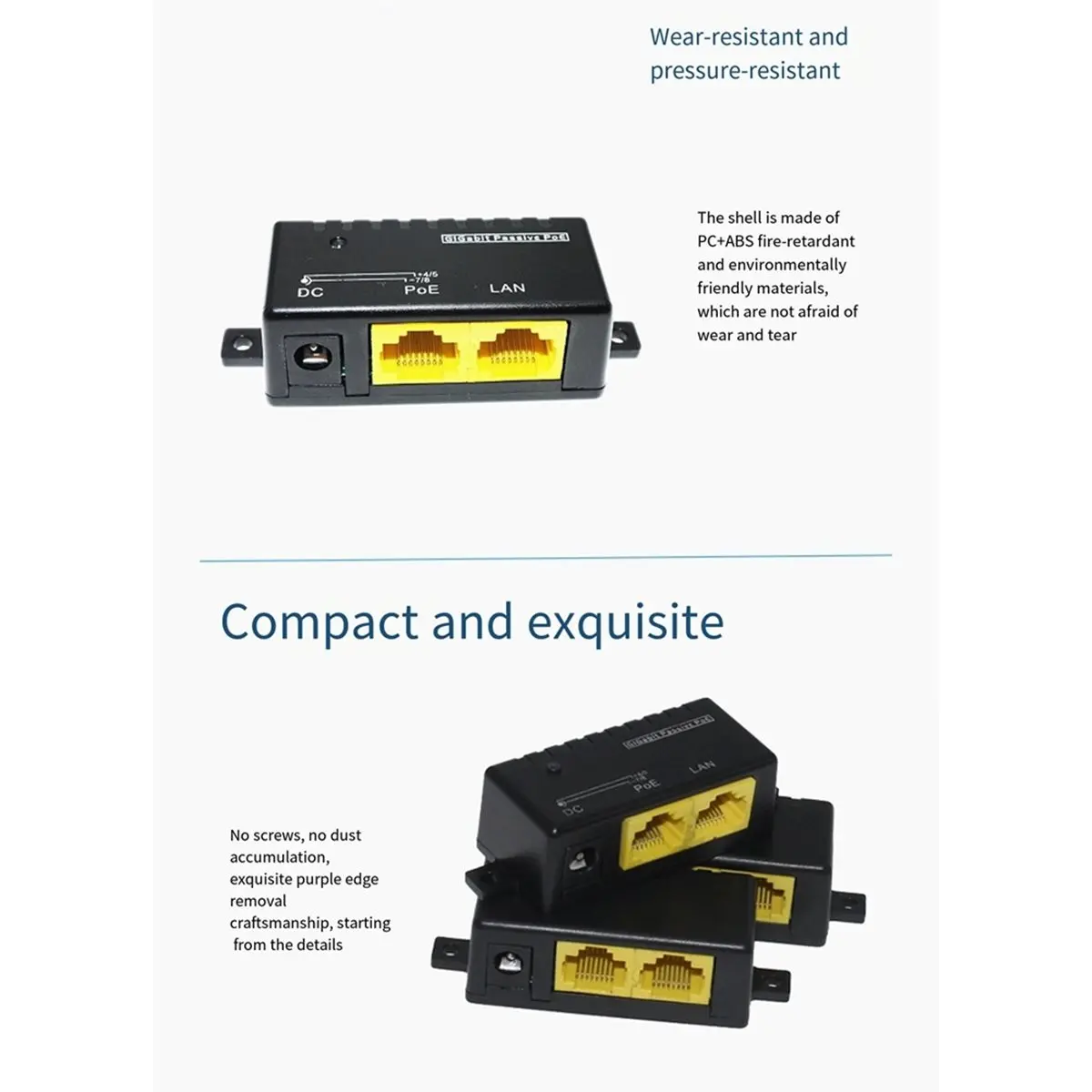 Gigabit POE Injector Power Splitter 1000Mbps 5V 12V 24V 48V/1A for IP Camera POE Adapter Module Accessories