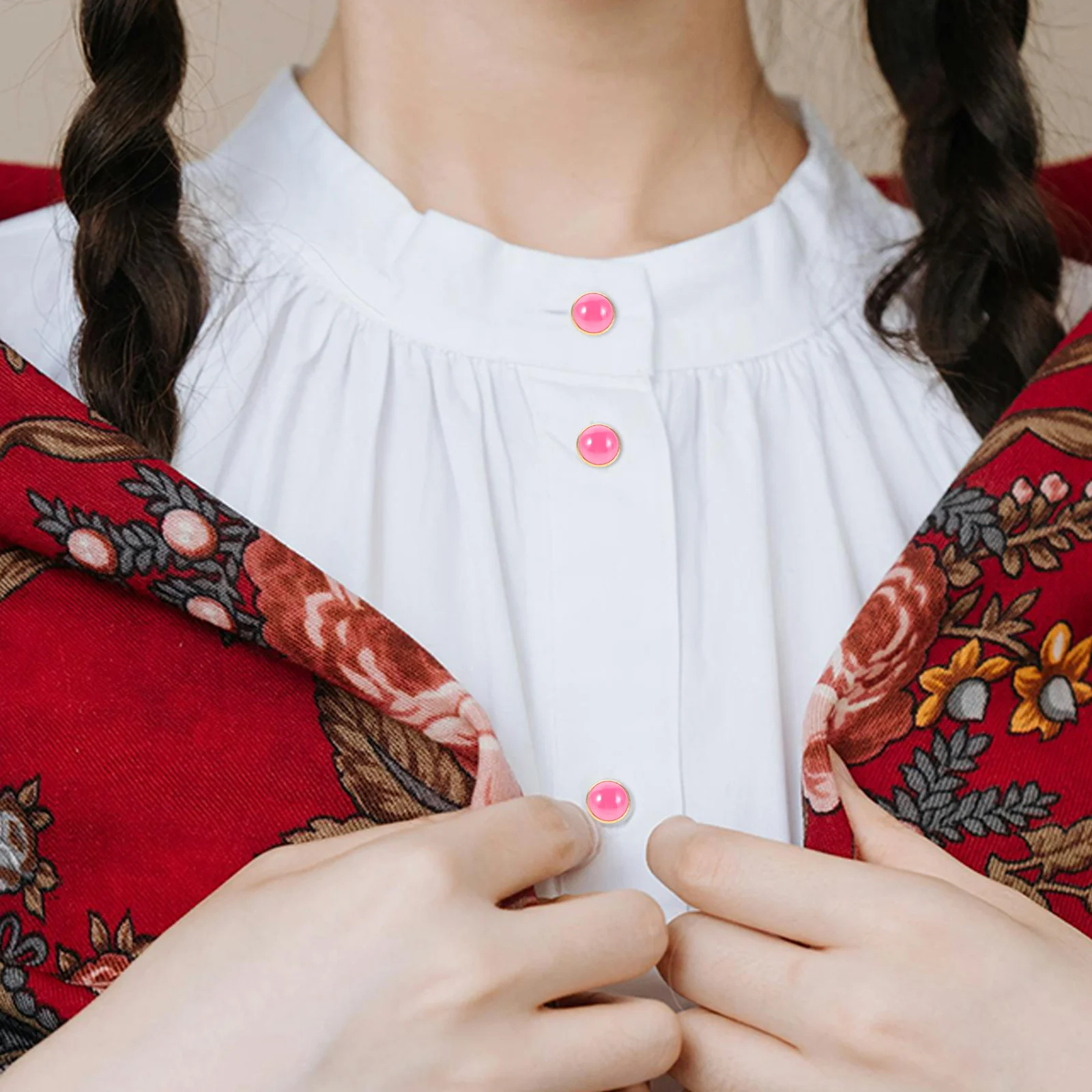 

200Pcs Crystal Pearl Half Round Buttons Resin Dome Cap Metal Shank Decorative Sewing Buttons for Sweaters Dresses Bridal Wear