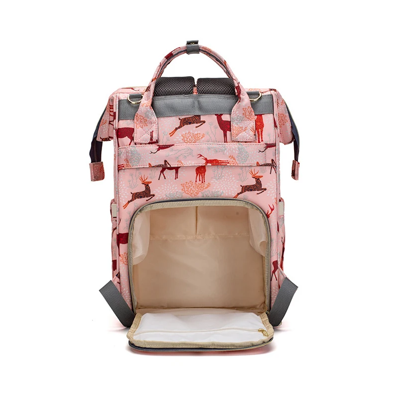 Original LEQUEEN Mommy Baby Diaper Bag Backpack For Stroller Large Capacity Waterproof Multi-pocket Animal Prints Baby Nappy Bag