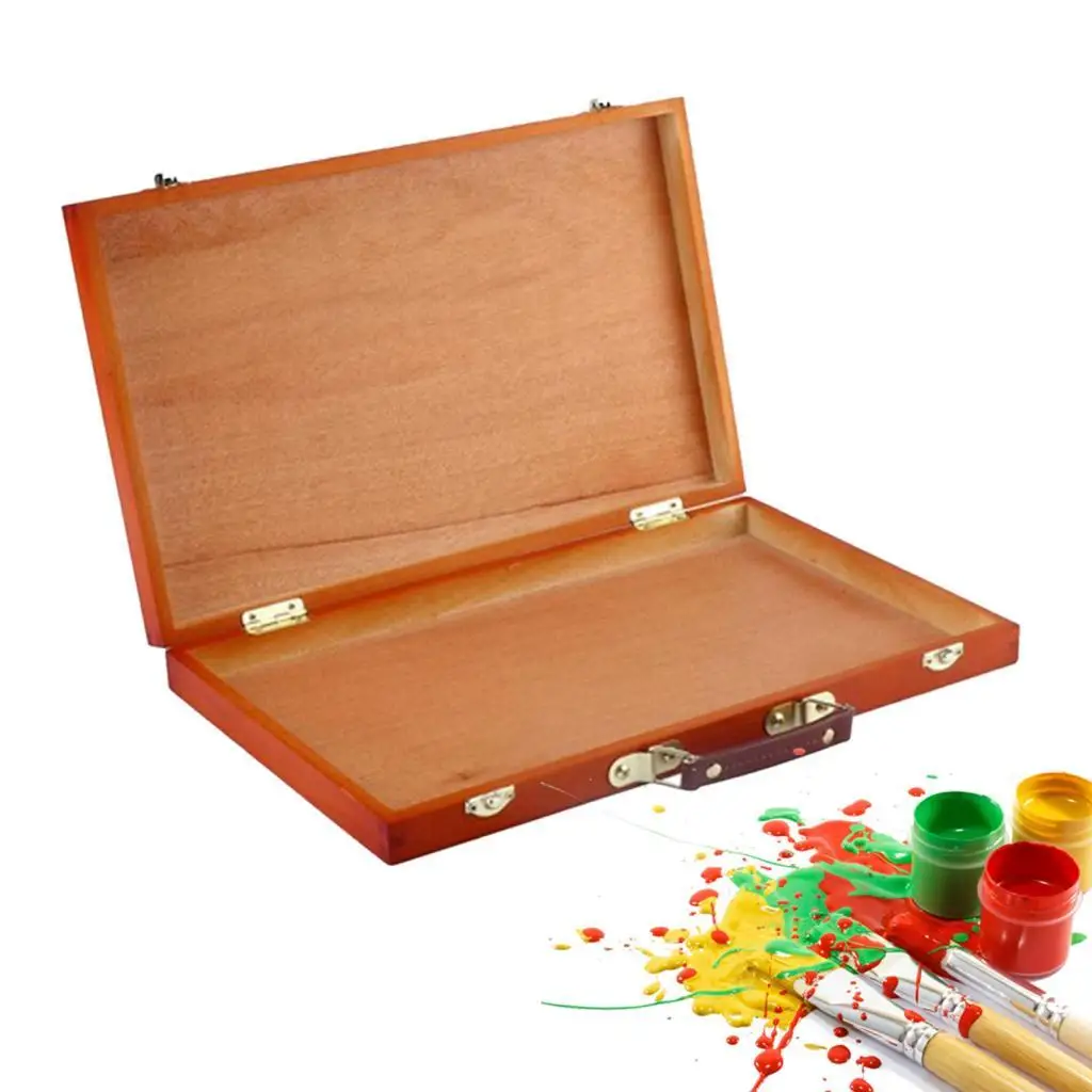 Creative Wooden Stash Box for Art and Craft Supplies Portable Drawing Painting Organizer for Desktop Storage