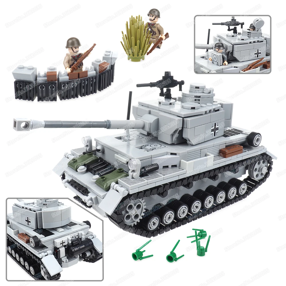 Legend Panzer IV Tank Destroyer Building Block Moc Military WW2 Figures Weapons Scenes Fierce Fighting Model Child Gift Boy Toys