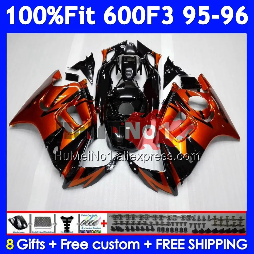 OEM Fairing +Tank For HONDA CBR 600F3 600 F3 CBR600F3 96 97 38No.136 CBR600 F3 FS CBR600FS Light orange 1996 1997 Injection Body