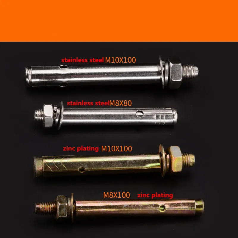 5pcs Air conditioning fixed EXPANSION BOLT/expansion screws M8X80 M8X100 M10X100 zinc plating/stainless steel