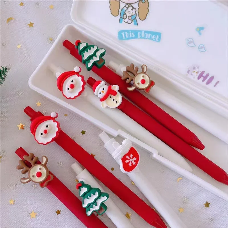

5 шт./лот, рождественские канцелярские принадлежности, милые ручки, канцелярские ручки «Снова в школу», милые вещи, ручки, каваи, милая ручка