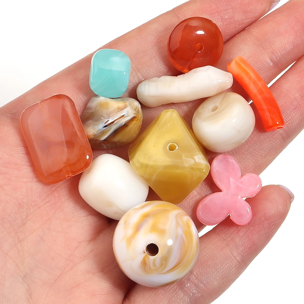 50g/Packung Unregelmäßige Acrylperlen, gemischte bunte Wolkenperlen, lose Abstandshalterperlen für DIY-Schmuckherstellung, Armbänder, Halsketten, Zubehör