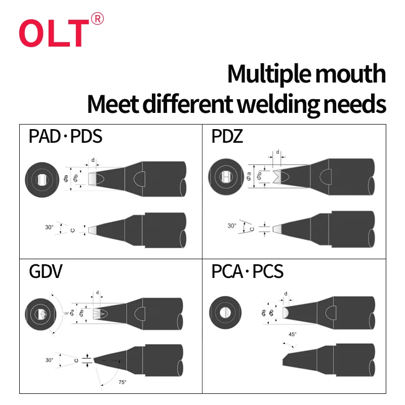 Apollo Lead-free Soldering Iron Tip DS/DN-20GDV14-BZ15 DS/DN-20PAD07-E15 For Apollo Automatic Soldering Robot