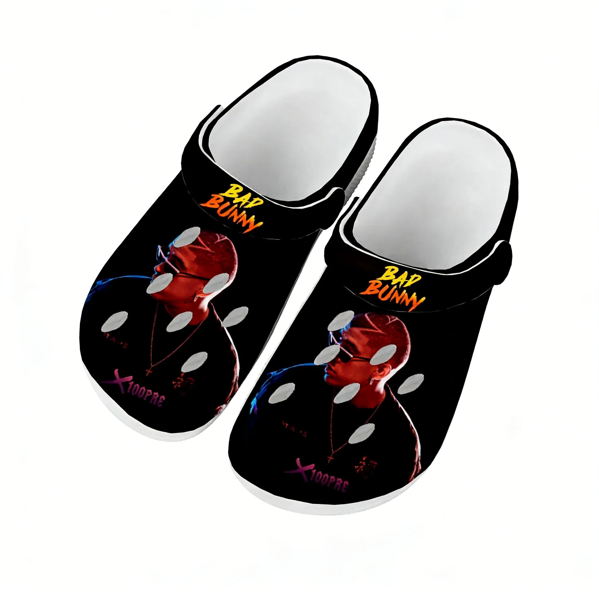 

Водные сандалии Bad Bunny для мужчин, женщин и подростков, нескользящие, модные, для дома и сада, индивидуальные пляжные дышащие шлепанцы с отверстиями