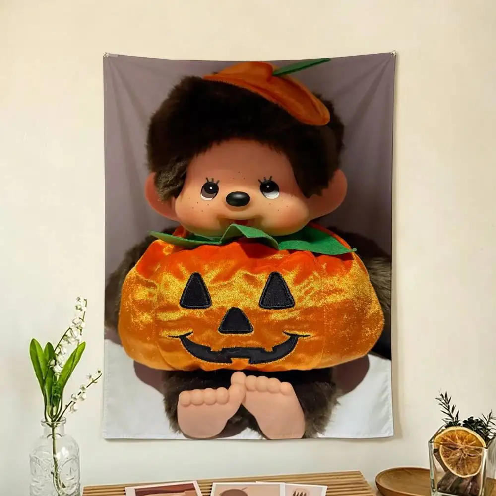 Cute M-MonchhichiS Flag Digital Printing Banner for Garage Wall Out Door Decoration