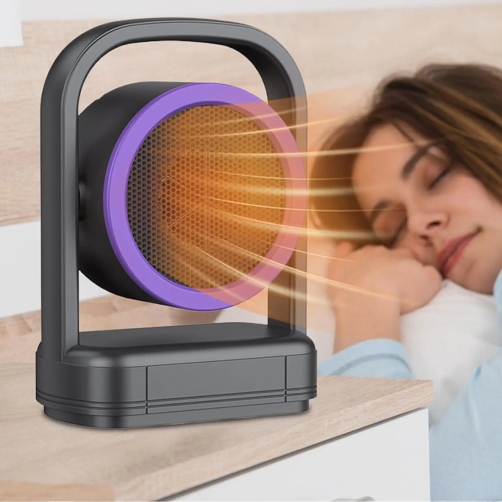 

Обогреватель 500 Вт Портативный обогреватель с 2 режимами нагрева Электрическая нагревательная машина для комнаты, спальни, ванной комнаты, гаражного стола, автомобиля, автофургона