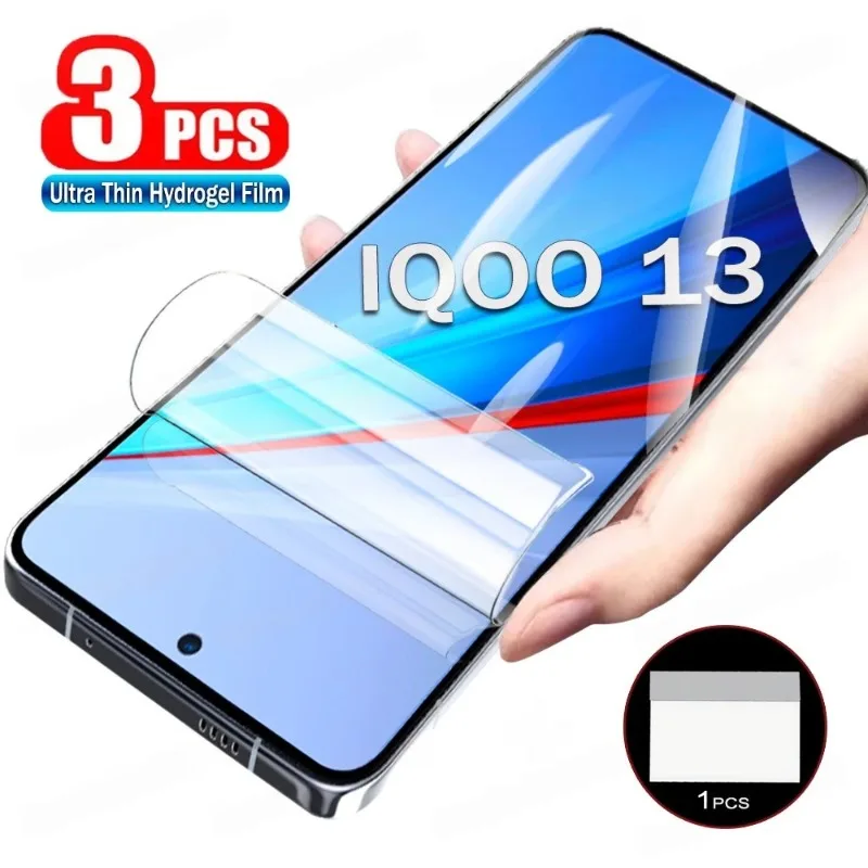 

3PCS Screen Protector For VIVO IQOO 13 12 Pro Ultra Thin HD Hydrogel Film For IQOO NEO 10 9 9S 8 11 Pro Z9 Turbo Soft Gel Film