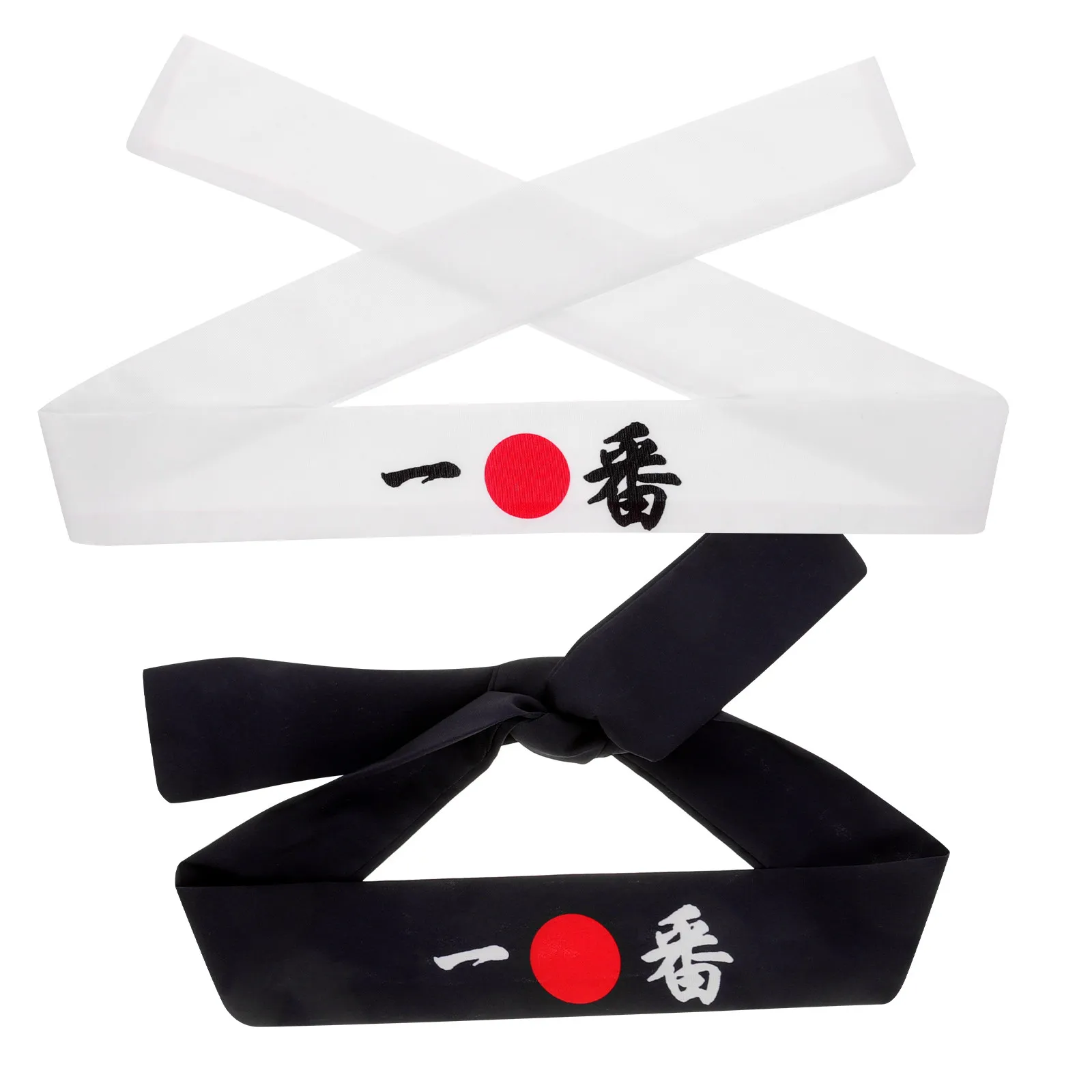 

2Pcs Fashionable Headbands Japanese Theme Samurai Chef Headwear for Sports Fitness Yoga Running Soft Cotton Band