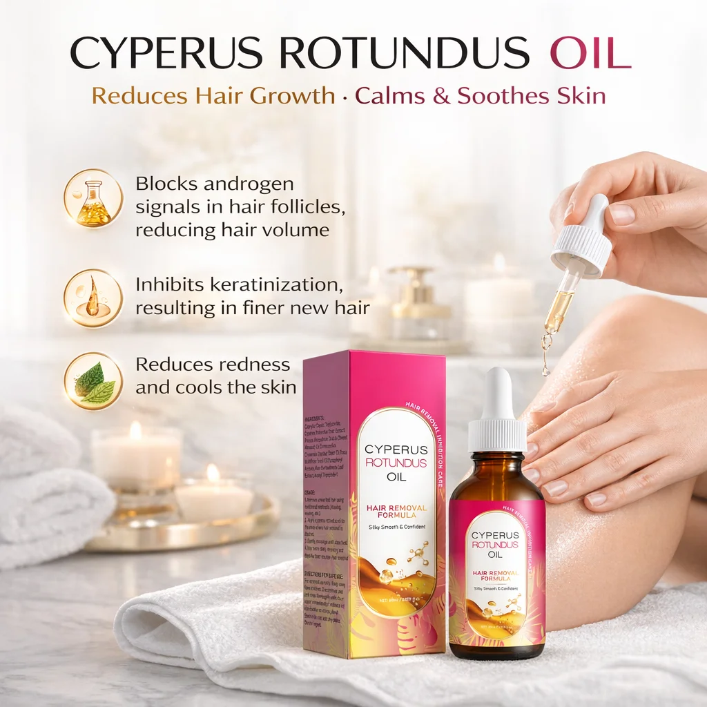 Cyperus Rotundus Öl zur Haarentfernung, weiche, glatte Hautpflege, tiefe Feuchtigkeitsversorgung, hemmt das Haarwachstum, After-Shave-Öl, 60 ml