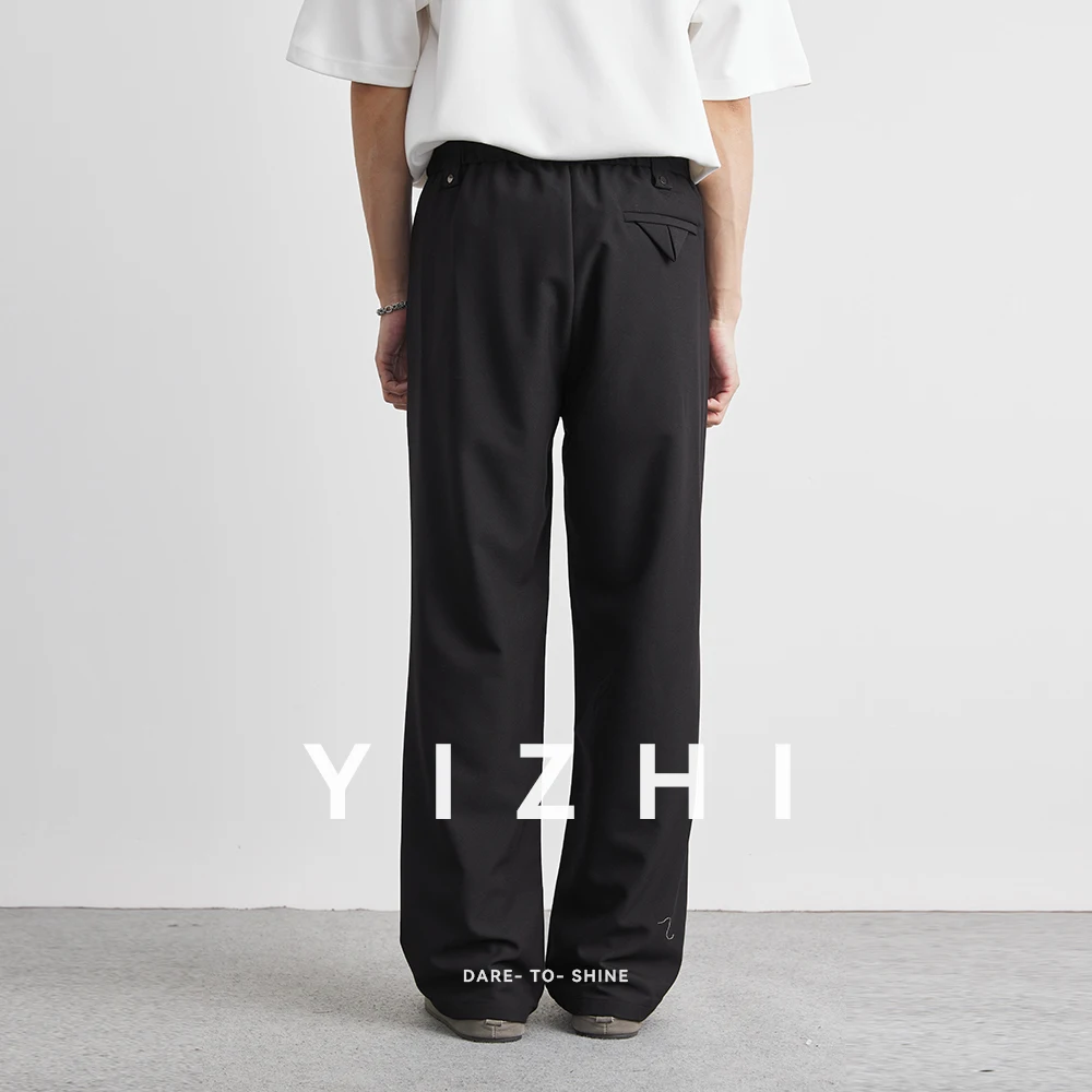 Men's Fashion Tencel Casual Pants 2025 Summer New Vertical Straight Pants Outdoor Sports Loose Wide Leg Pants Mopping Pants Men