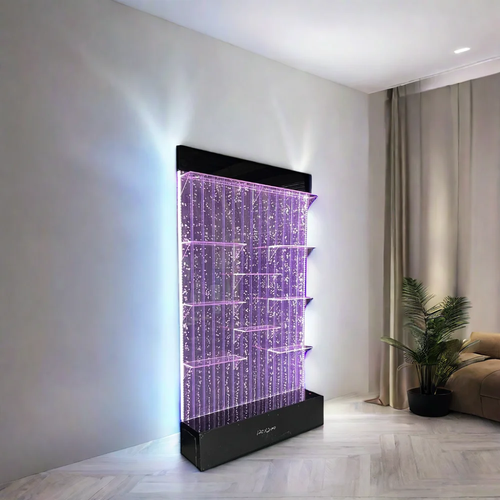 @#Custom Modern LED Acrylic Water Bubble Wall Hotel Lobby Decoration Movable Panel Screen & Room Dividers