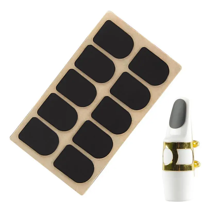 Saxophone Mouthpiece Cushions 10 Pieces Saxophone & Clarinet Mouthpiece Cushions Food-Grade Silicone Sax Mouthpiece Patches Pads