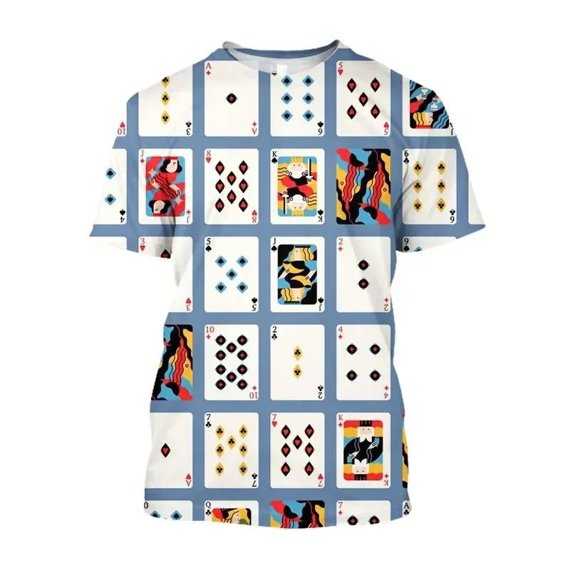 3D Digital Print Men's Poker Card Graphs T-shirt Casino Streetwear Fashion Oversize Short Sleeve Tee 2026 New Arrival Trendy
