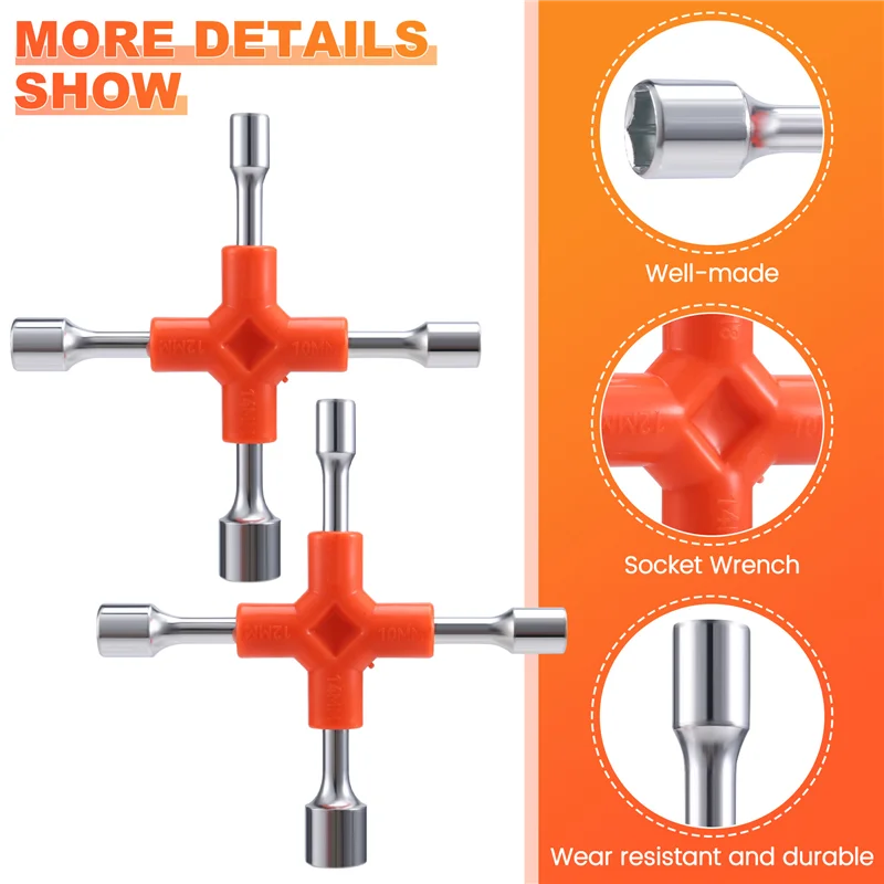 A64Z Multi-Function Spanner Multi-Head Outer Hexagon Tool Bike Repair Tools Portable Three Hexagonal Internal Wrench