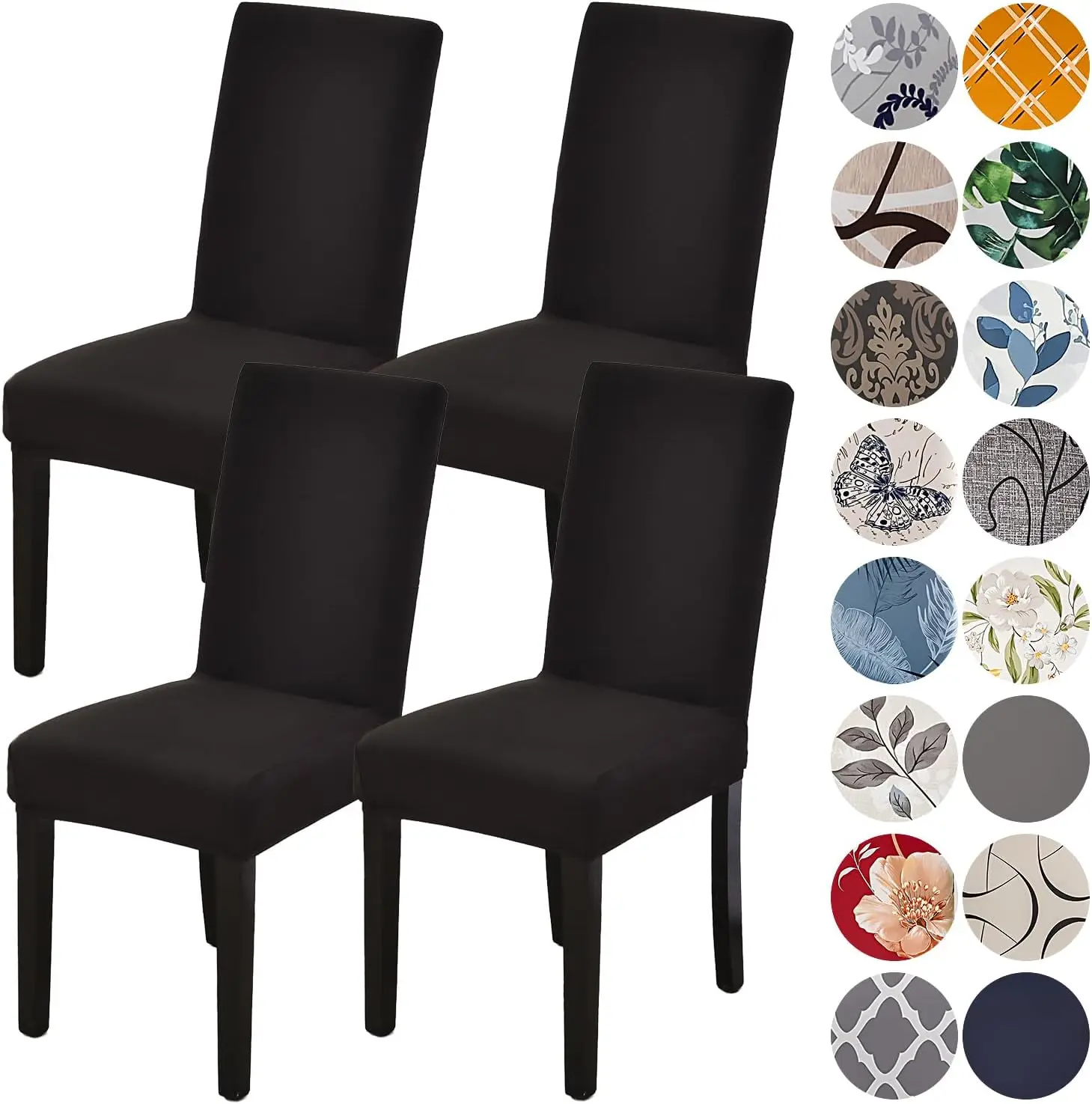 

Чехлы на стулья для столовой, набор из 4 шт., чехол для стула из эластичного спандекса Bla Parsons, 4 шт., съемный моющийся обеденный стул