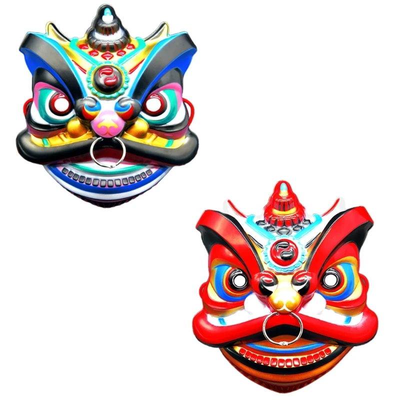 Lion Dance Mask Full Face Mask for Men Halloween Cosplay Masquerade Decoration DXAA