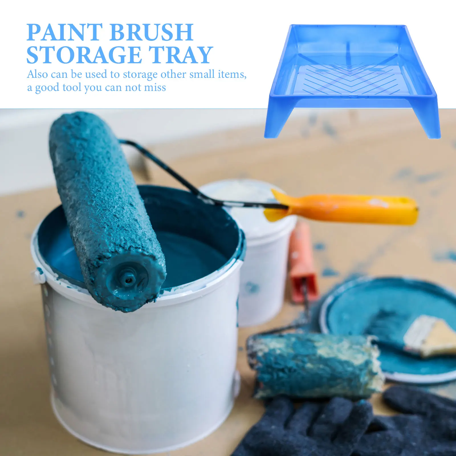 

Tool Tray Durable Paint Brush Storage Container Compact Household Organizer Blue For Paint Brush Storage Container Home Use
