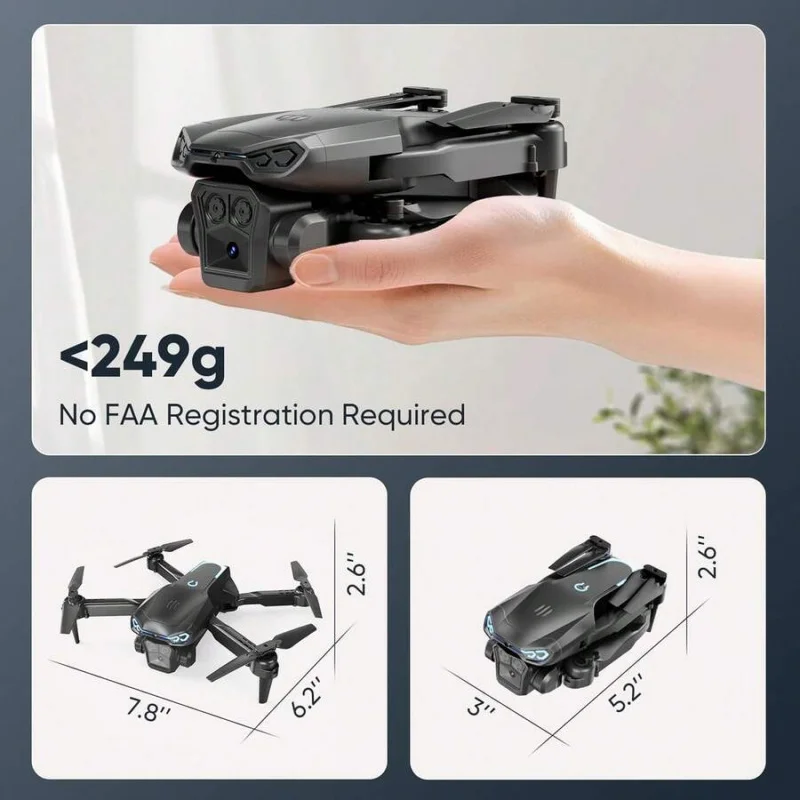 Foldable Drone With 1080P HD Camera For Beginners & Adults, FPV Live Video, One Key Start, Altitude Hold, 3D Flips, Gesture Self