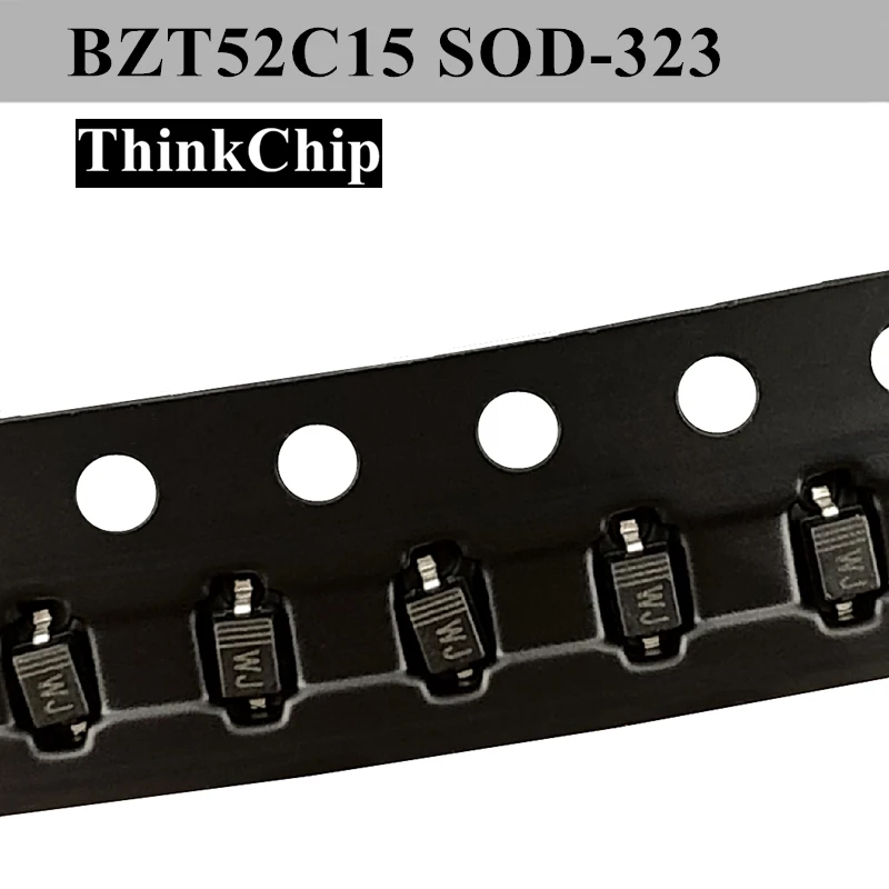 (100 unidades) BZT52C15 SOD-123 SMD 1206 Diodo estabilizado de tensão 15V (marcação WJ)