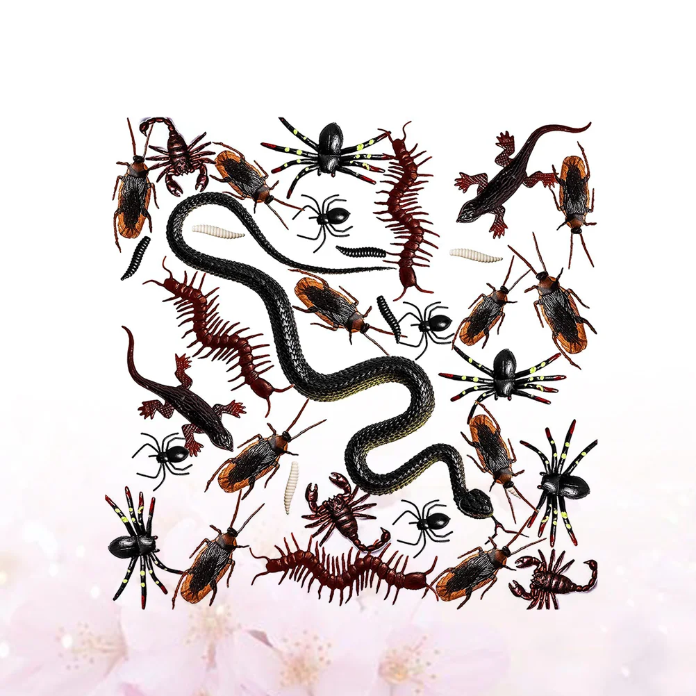 148 Pcs Artificial Prop April Fools Day Tricky Props Toys Halloween Fake Spider