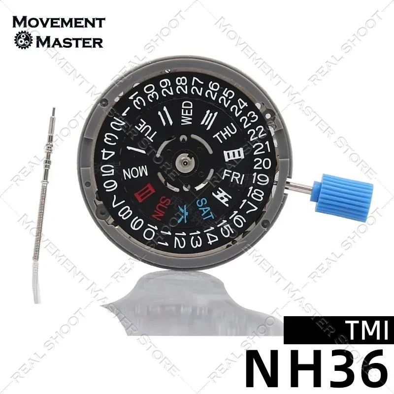Il nuovo movimento meccanico automatico giapponese NH36A movimento doppio calendario sostituisce gli accessori del movimento dell'orologio 4R36/7S36