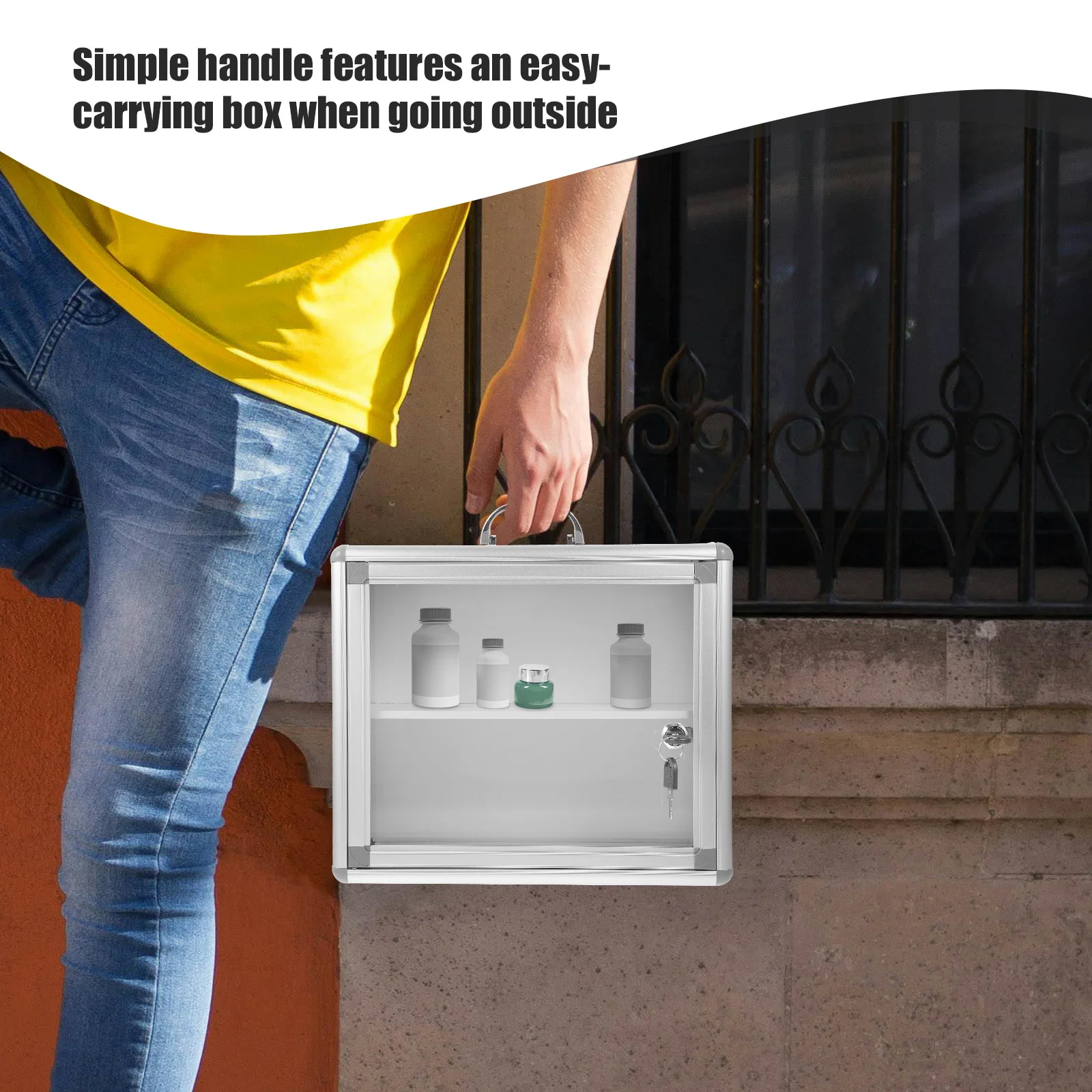 

Large Capacity Medicine Box Organizer Handheld First Aid Case Multi-Function Storage Pills Household Necessities Travel Outdoor