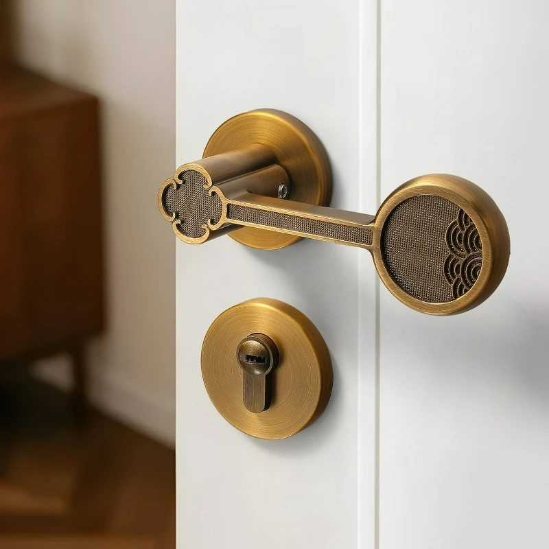 Chinese Retro Bedroom Office Lock, Light Luxury, Simple, Universal, Living Room, Conference Room Split Lock