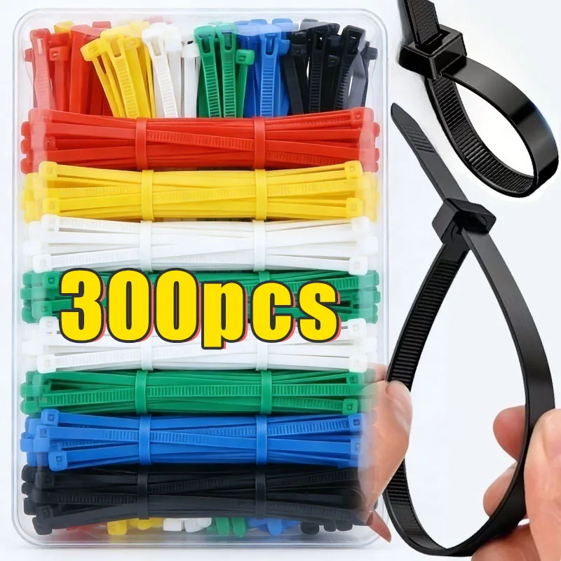 Reusable Cable Ties Cable Lock Loop Nylon Ties Removable Recyclable Mixed Colours Black White Cable Ties