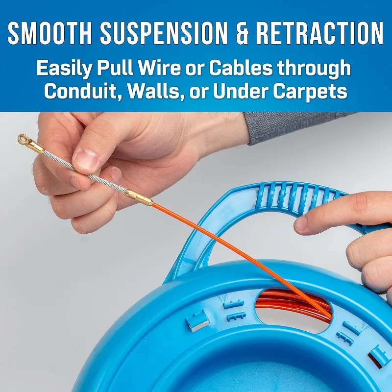 FTF-1125 glasvezel vistape rodder, 100 ft voor het duwen en trekken van glasvezel en elektrische kabel