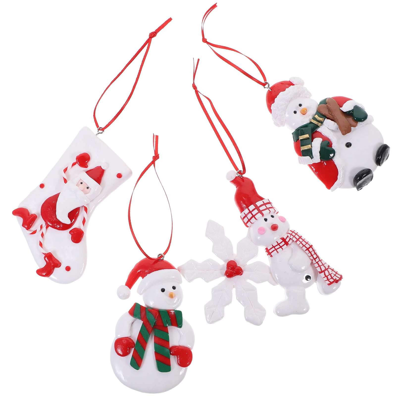 

4pcs Tree Ornaments Mini Shaped Pendant for Home Party Decorations Reusable Long Christmas Decorations Lasting Festive