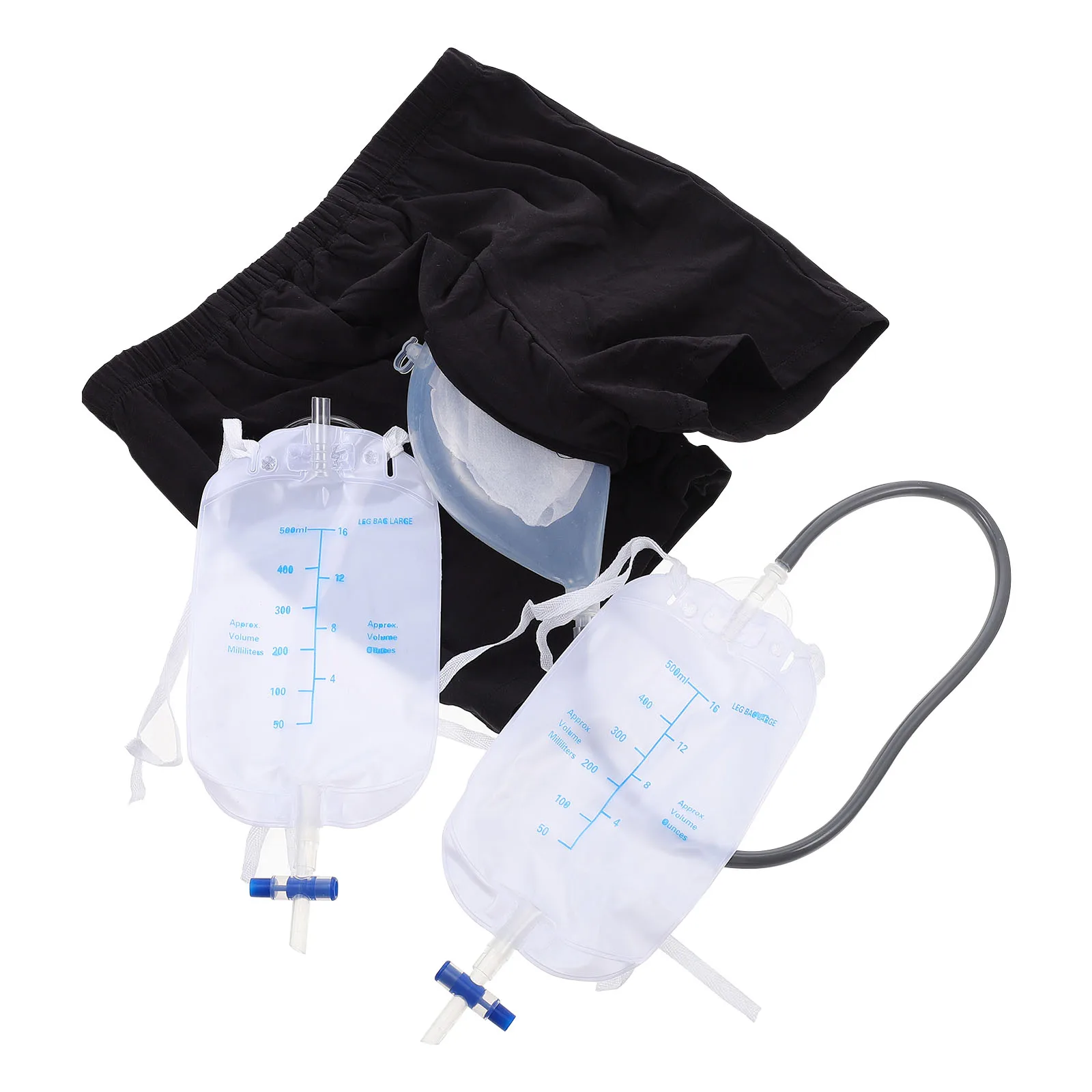 

Urine Bag Trousers Anti leak Incontinence Pants Breathable Black Silicone Male Underwear Collector Bags Elderly Disabled