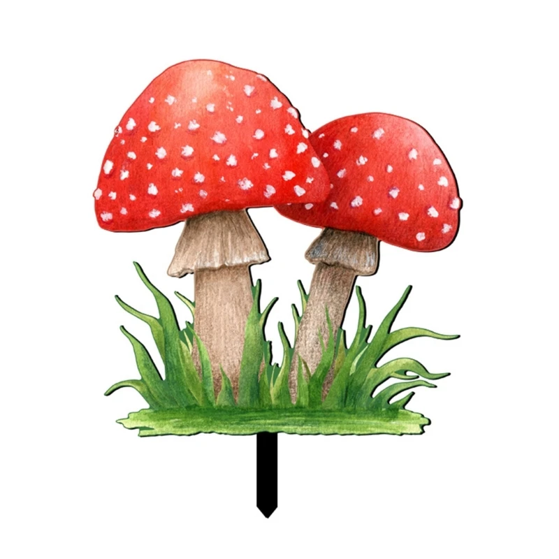 

3D Mushroom Yard Decoration Acrylic Garden Stakes Ornaments Outdoor Silhouettes Drop Shipping