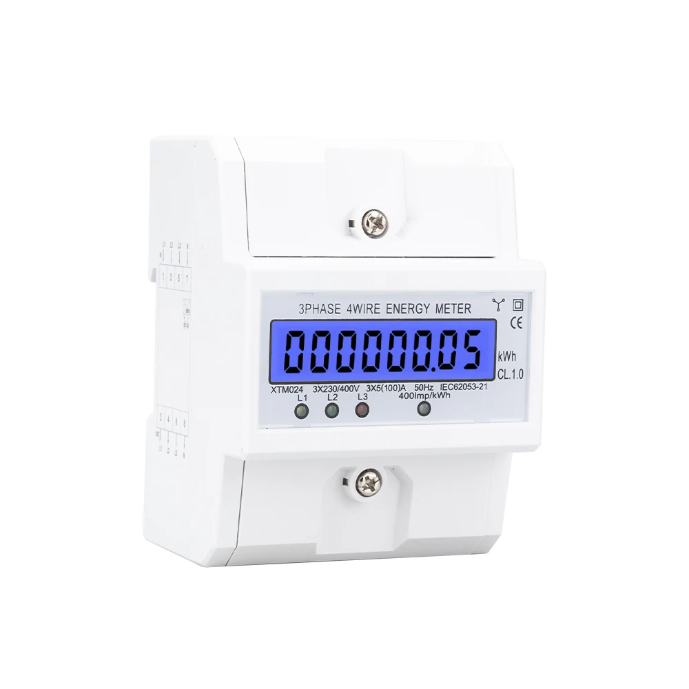 Wattmeter الكهربائية مع شاشة LCD الخلفية ، الطاقة السلطة متر ، DIN السكك الحديدية ، Wattmeter ، واط ، 3 المرحلة ، 4 سلك ، 100A ، 380 فولت ، كيلوواط ساعة