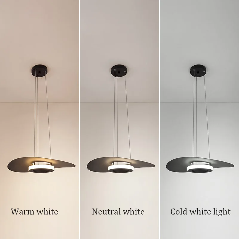 Design italiano moderno led lustre nordic sala de jantar sala estar barra teto pendurado luz pingente preto/branco luz interior