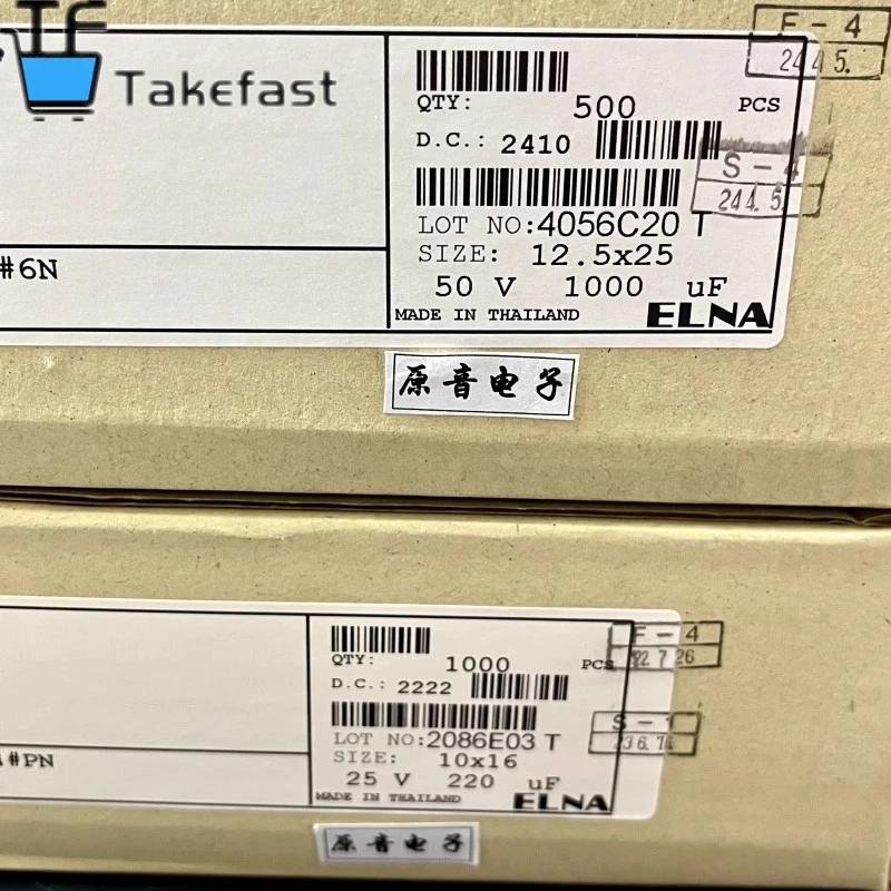 2025 ELNA RA3 Series 50V1000UF 12.5X25MM Audio Electrolytic Capacitor 1000UF50V 1000UF50V 12.5*25mm 100% New and Original