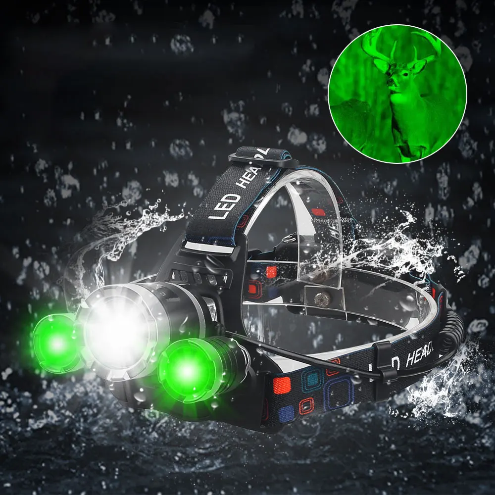90 ° Супер яркий светодиодный налобный фонарь, аккумулятор 18650, фара для рыбалки, налобный фонарь, 4 шестерни, водонепроницаемый налобный фонарь для охоты и кемпинга
