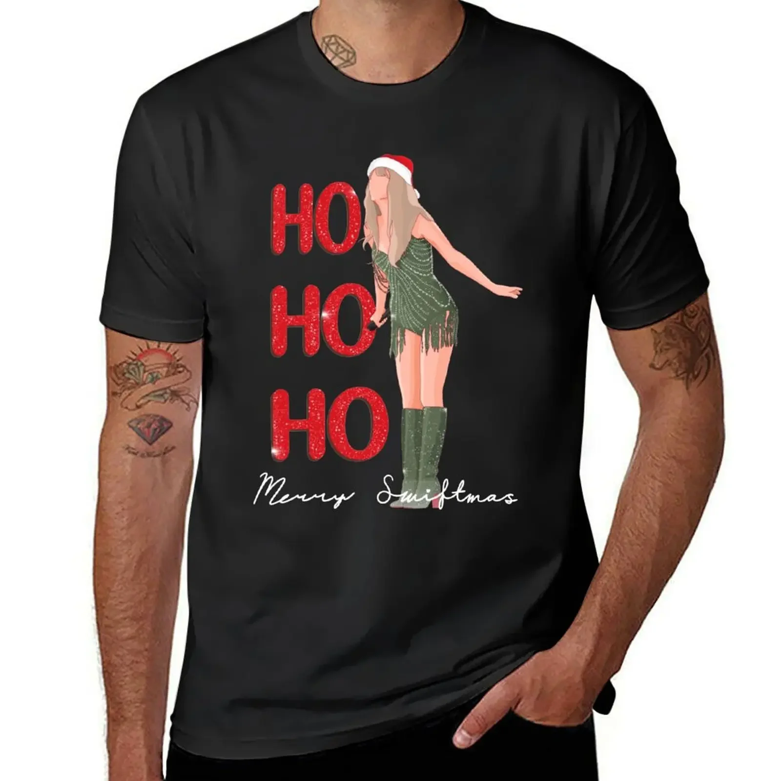 ho ho ho merry swiftmas T-Shirt summer top graphic t shirt vintage black t shirts for men