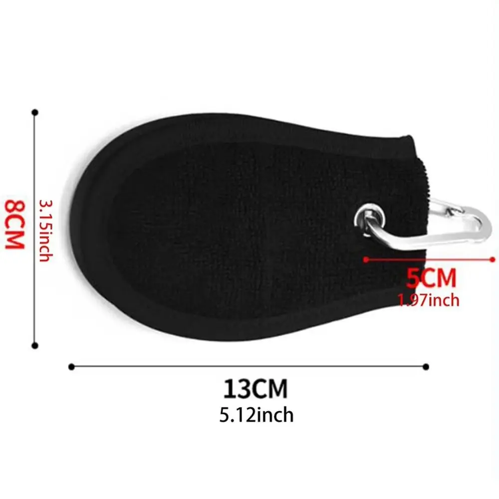 Training Aids Golf Ball Cleaning Towel Soft Skin With Hanging Clip Dry Towels Golfer Super Absorbent Black Golf Cleaning Tools