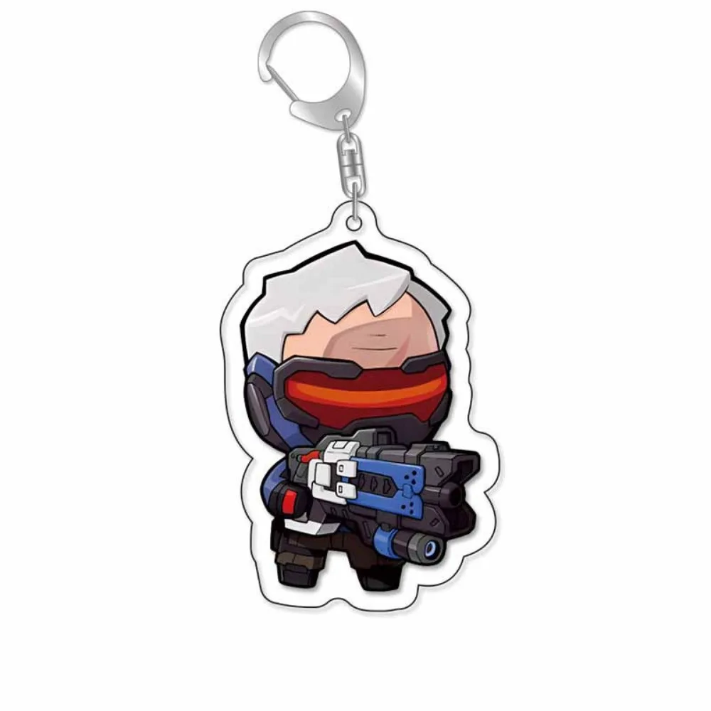 Game Overwatch Acrylic Keychain Backpack Hanging Keyring Pendant DVA Genji Shimada Hanzo Decoration Accessories Ornament Gifts