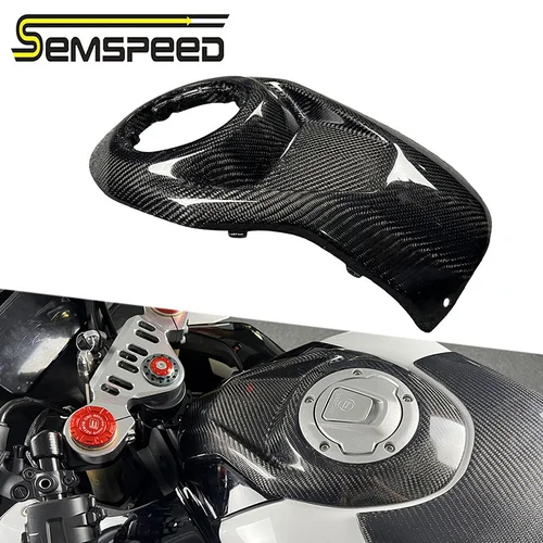 Semspeed カーボンファイバーフロントタンク保護カバー CFMOTO 450SR 450SS 2022-2024 オートバイ軽量 & 耐久性のあるアクセサリー