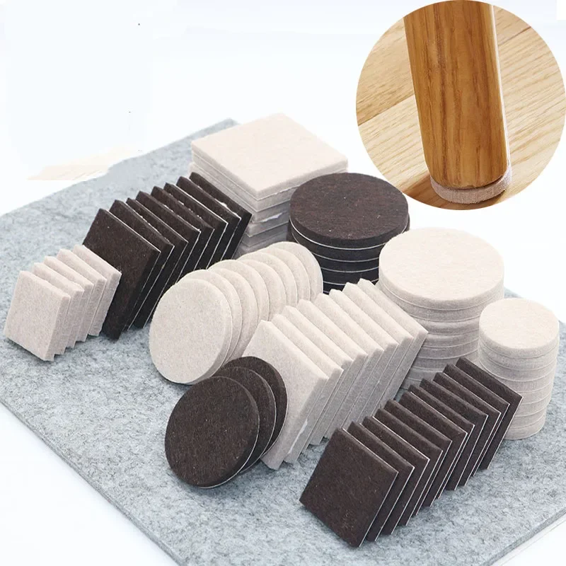 

18-24 pcs Felt Chair Leg Pads 5mm Thick Floor Scratch Protector Mat Mute Non-slip Self Adhesive DIY Furniture Accessories