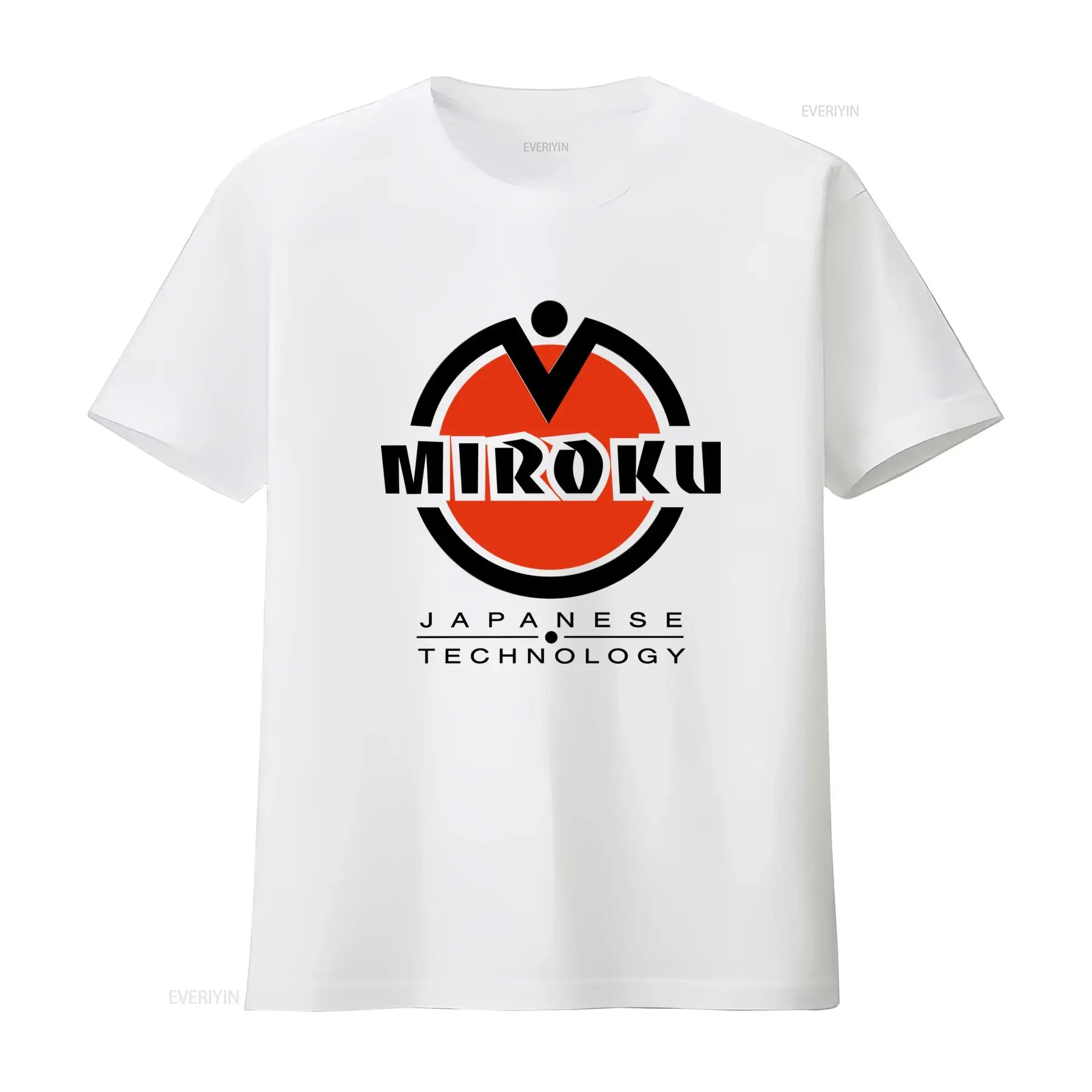 Miroku Japanese Technology Logo Men's White T Shirt Size S 5XL vintage Washed Stylish Top For Everyday Wear Stretched Unisex