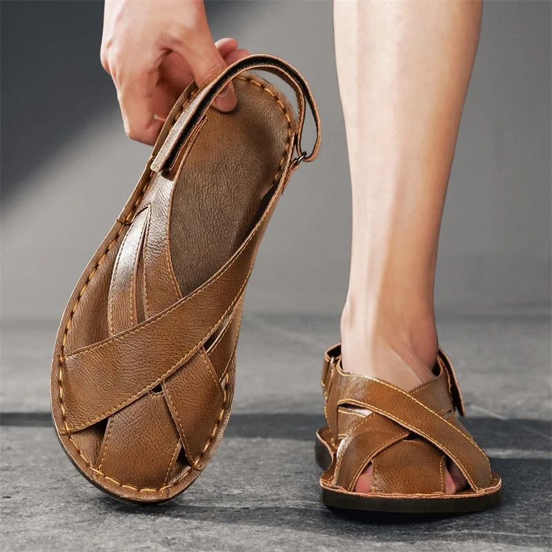 

Brand Summer Men's Comfortable Anti Slip Beach Shoes Fashion Men's Outdoor Baotou Set Foot Multi Functional Soft Bottom Sandals