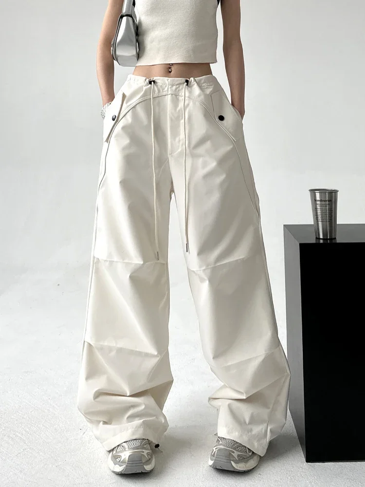 

Trousers women's loose simple fashion solid color overalls spring and autumn new casual drawstring tied feet outdoor versatile